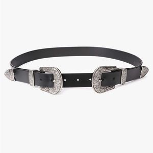 Western belt with dual buckles